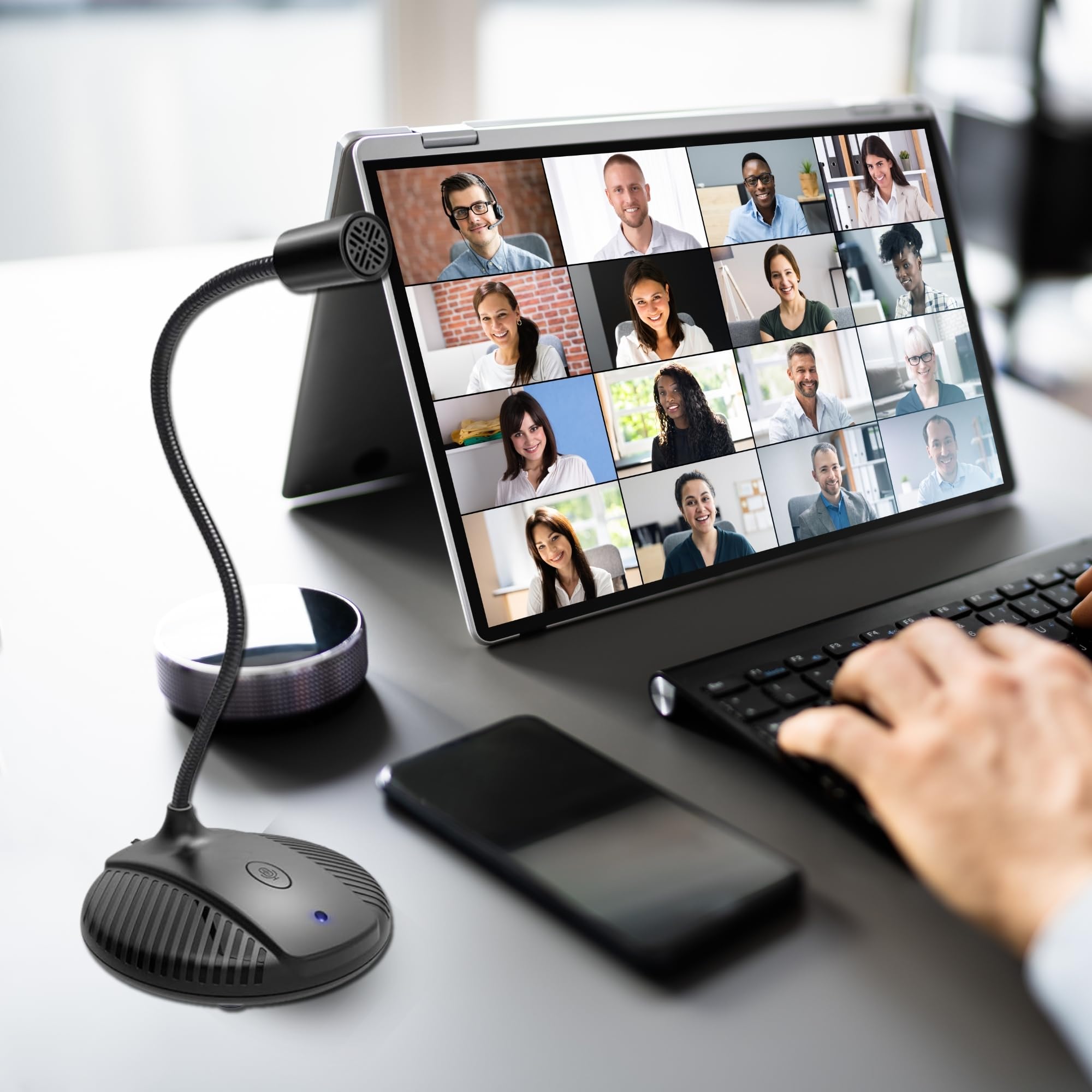 Gooseneck Usb Microphone For Pc  Plug & Play Pc Mic With Mute Button   Condenser Microphone Computer Microphone Gaming  Omnidire